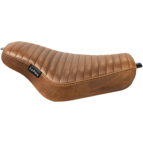 LePera Brown Streaker Solo Seat for 2004-2022 Harley Sportster XL - Pleated