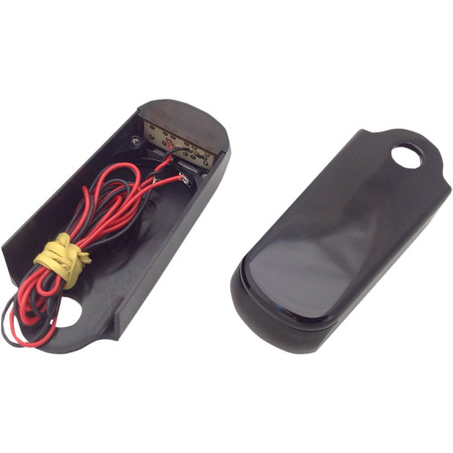 Alloy Art Black Fender Strut Red LED Marker Lights for 2011-17 Harley Softail FLS/FXS