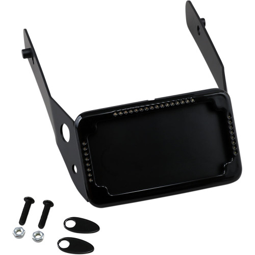 Cycle Visions Curved License Plate Mount Slick Signal for 2010-2017 Harley FXDWG - Black