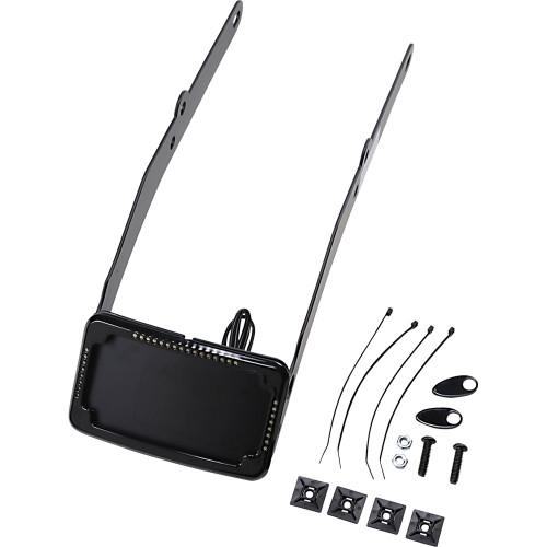 Cycle Visions Curved License Plate Mount with Slick Signal for 2012-2017 Harley Softail Slim FLS - Black