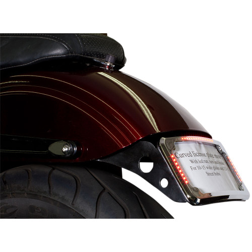 Cycle Visions Curved License Plate Mount Slick Signal for 2010-2017 Harley FXDWG - Chrome