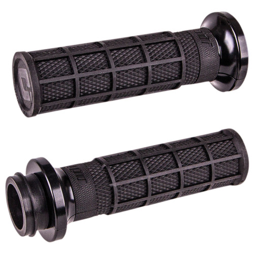 ODI Hart Luck Full Waffle Lock-On Grips for Harley Electronic Throttle - Black/Black