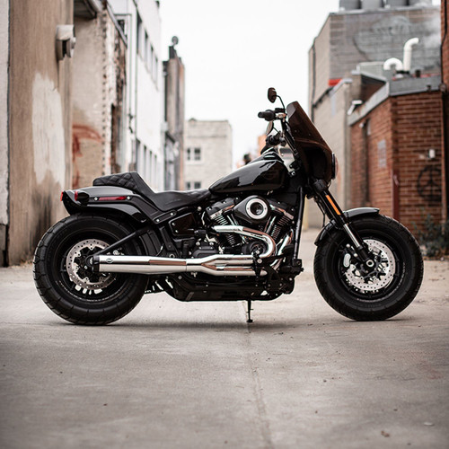 S&S Superstreet 2-1 Exhaust for 2018-2022 Harley FXBB/FXLR/FLSL/FXFB/FLDE/FXST - Chrome
