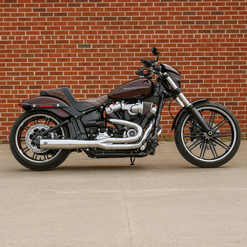 S&S Superstreet 2-1 Exhaust for 2018-2022 Harley FLFB/FXBR/FXDRS - Chrome