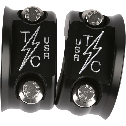 Thrashin Supply Clutch/Brake Control Perch Clamps for Harley - Twice Cut
