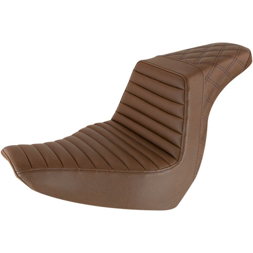 Saddlemen Step Up Front TR / Rear LS Seat for 2018-2024 Harley Softail FXLR/FLSB - Brown