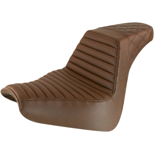 Saddlemen Brown Step Up Seat for 2018-2024 Harley Softail Breakout - Front TR / Rear LS