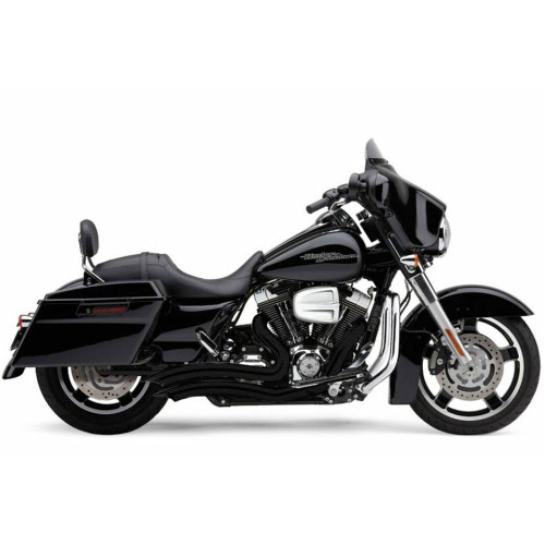 Cobra Speedster Short Swept Exhaust for 2017-2023 Harley Touring - Black