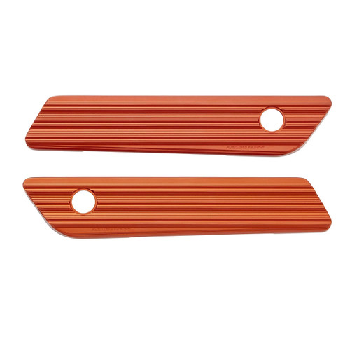 Arlen Ness 10-Gauge Saddlebag Latch Covers for 2014-2023 Harley Touring - Orange