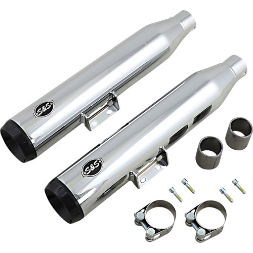 S&S Grand National Slip-On Mufflers for 2018-2020 Harley Softail FLHC/ FLDE - Chrome