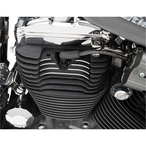 Drag Specialties Wrinkle Black Finned Spark Plug/Head Bolt Covers for 2004-2020 Harley Sportster