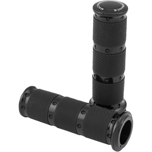 Performance Machine Contour Renthal XLS Grips for Harley Dual Cable - Black