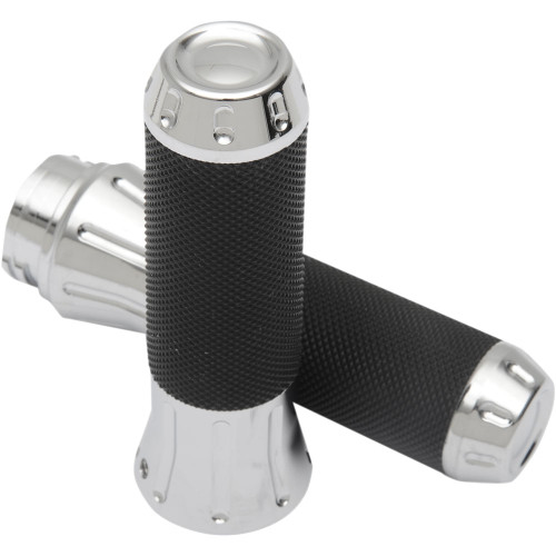 Drag Specialties Cobra Grips for Harley Dual Cable - Chrome