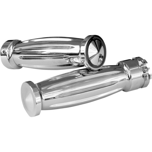 Accutronix Chrome Diamond Grips for Harley Dual Cable
