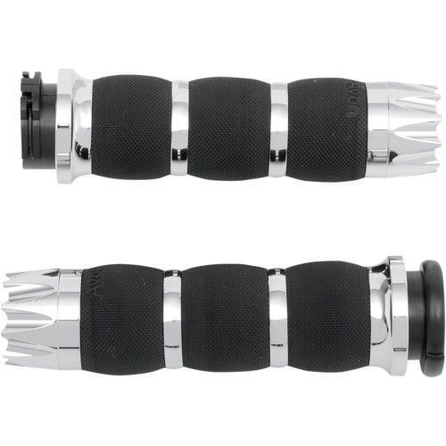 Avon Air Cushioned Excalibur Grips for Harley Dual Cable - Chrome