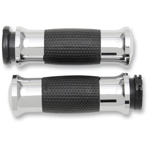 Avon Gel 3-Ring Grips for Harley Dual Cable - Chrome
