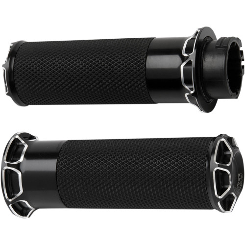 Arlen Ness Beveled Fusion Grips for Harley Electronic Throttle - Black