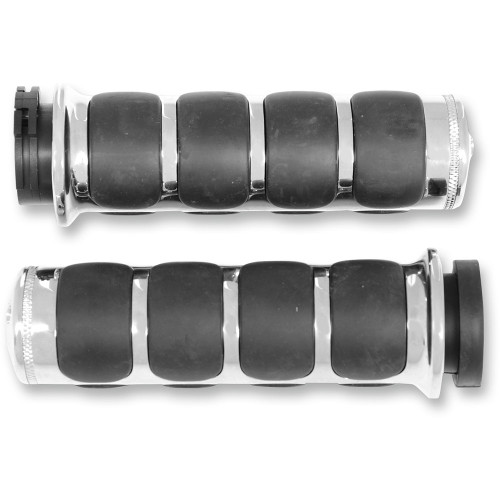 Kuryakyn Premium ISO-Grips for Harley Dual Cable - Chrome