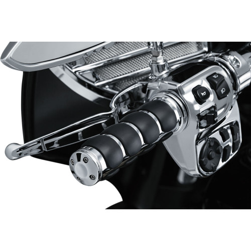 Kuryakyn Premium ISO-Grips for Harley Dual Cable - Chrome
