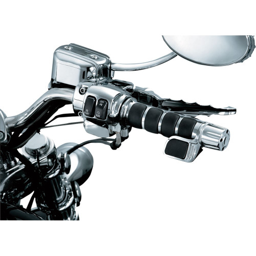 Kuryakyn Premium ISO-Grips with Contoured Throttle Boss for Harley Dual Cable - Chrome