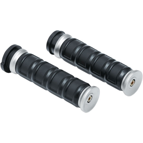 Kuryakyn Dillinger Grips for Harley Electronic Throttle - Silver