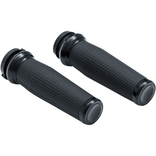 Kuryakyn Thresher Grips for Harley Electronic Throttle - Satin Black