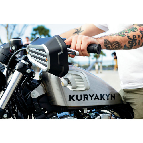 Kuryakyn Dillinger Handguards for 2004-2020 Harley Sportster - Silver