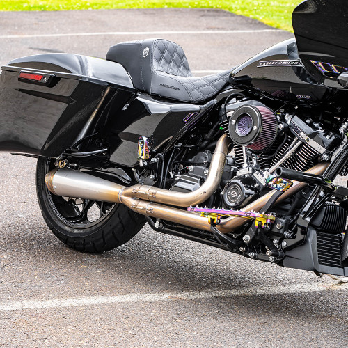 Jackpot RTX Riot 2-1 Shorty Exhaust for 2017-2021 Harley Touring - Stainless Steel