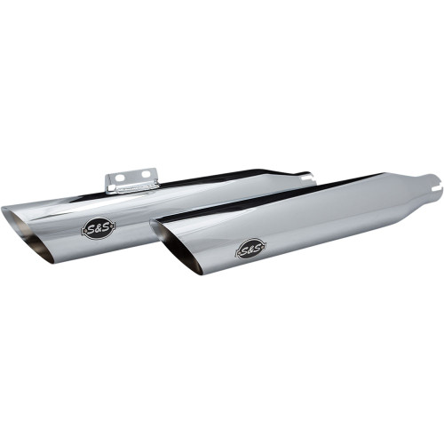 S&S Slash-Cut Slip-On Mufflers for 2018-2022 Harley Softail Models - Chrome