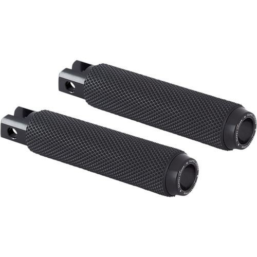 Rough Crafts Rubber Knurled Foot Pegs for Harley - Black