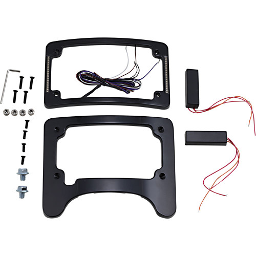 Custom Dynamics Turn Signal Eliminator Radius Plate Mount with Light for 1997-2013 Harley Touring* - Black