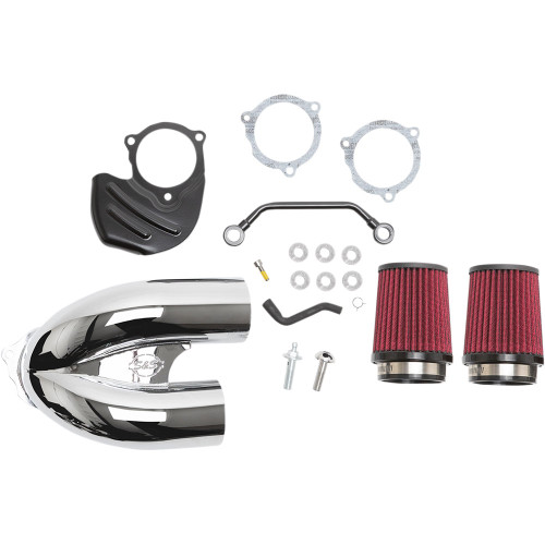 S&S Tuned Induction Air Cleaner Kit for 2017-2023 Harley M8 - Chrome