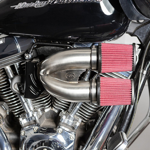 S&S Tuned Induction Air Cleaner Kit for Harley Twin Cam Electronic Throttle - Stainless Steel