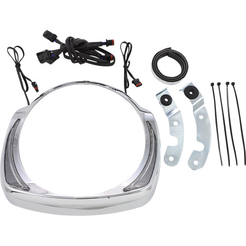 Ciro Fang Headlight Bezel for 2014-2021 Harley Touring FLHT/FLHX - Chrome