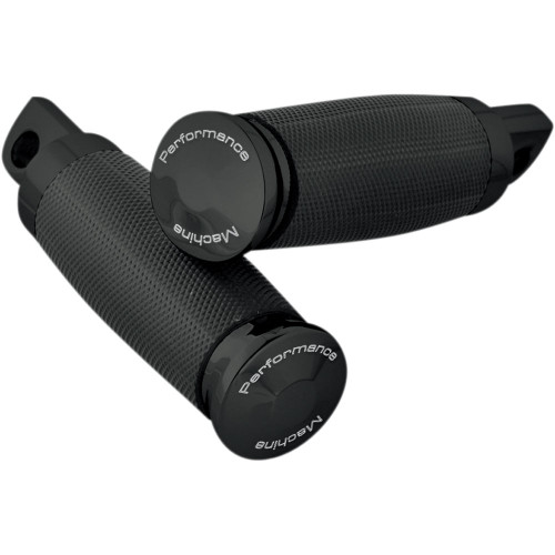 Performance Machine Rubber-Wrapped Contour Foot Pegs for Harley Models - Black
