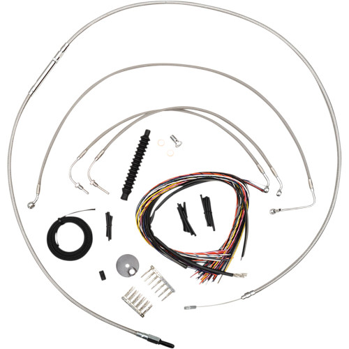 LA Choppers Cable Kit w/ Wiring for 2018-2021 Harley FXLRS/FXFB - Stainless