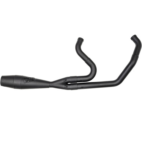 Sawicki 2-1 Stainless Shorty Cannon Exhaust for 2018-2024 Harley Softail - Black