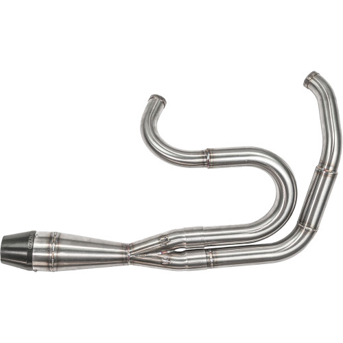 Sawicki 2-1 Stainless Shorty Big Inch Exhaust for 1991-2017 Harley Dyna - Brushed