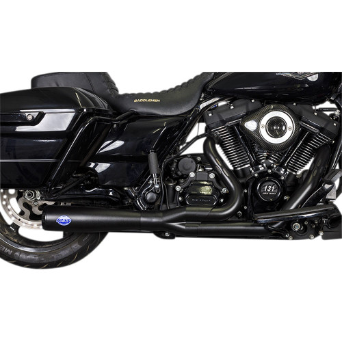 S&S Diamondback 2-1 Black Exhaust for 2017-2023 Harley Touring - Race Only