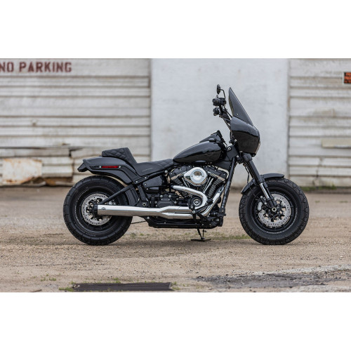 S&S Superstreet Race Only 2-1 Exhaust for 2018-2022 Harley FLFB/FXBR/FXDR - Chrome/Black