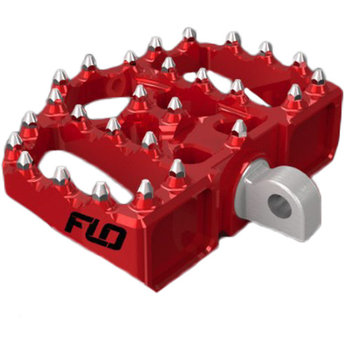 Flo Motorsports V4 Mini Floor Boards Foot Pegs for Harley - Red