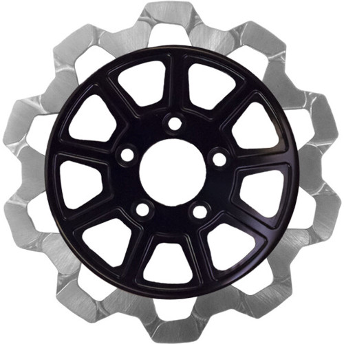 Lyndall Bow-Tie Cut 9-Spoke Rotor for Harley Models - Chrome/Black