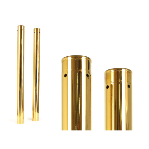 Custom Cycle Engineering 43mm Gold Fork Tubes for Harley M8 Softail - Stock Length