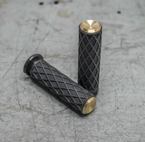 Arlen Ness Diamond Grips for Harley - Brass