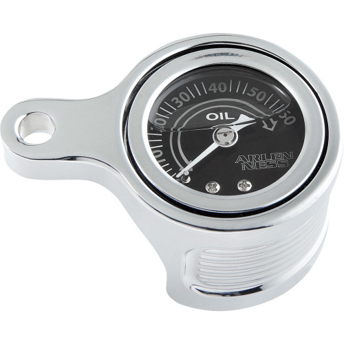 Arlen Ness Oil Pressure Gauge Kit for Harley M8 - Chrome