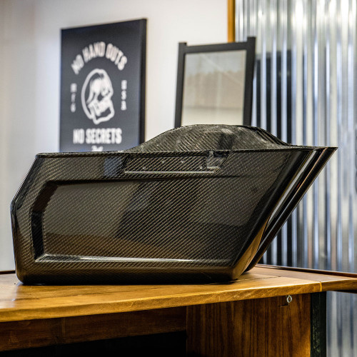 Hofmann Designs Carbon Fiber Chopped Saddlebags for 2014-2023 Harley Touring