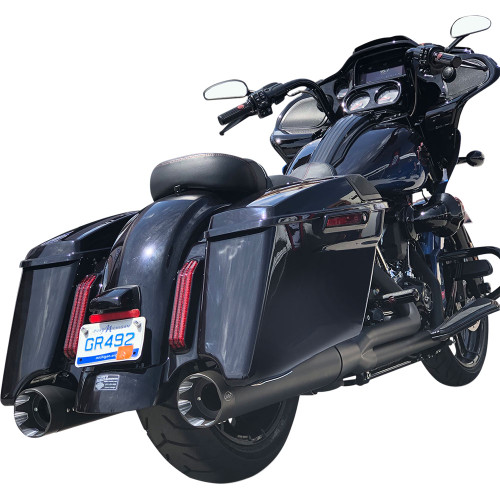S&S Sidewinder Shadow Pipe Kit for 2009-2023 Harley Touring - Black