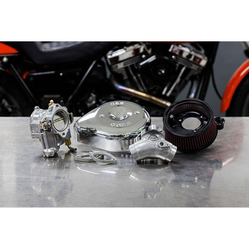 S&S Super G Carburetor & Stealth Air Cleaner Kit for 1984-1999 Harley - Chrome