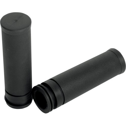 Drag Specialties OEM-Style Replacement Rubber Grips for Harley Electronic Throttle - Black