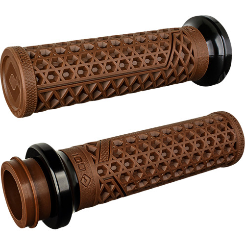ODI x VANS Waffle Lock-On Grips for Harley Electronic Throttle - Brown/Black